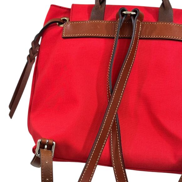Dooney & Bourke Nylon Flap Backpack In Red - Picture 12 of 12